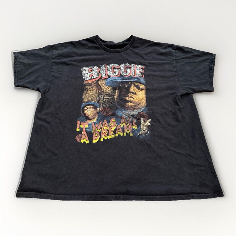 The Notorious B.I.G. Biggie Mens Black "It Was All A Dream " T-Shirt Size 2X XXL